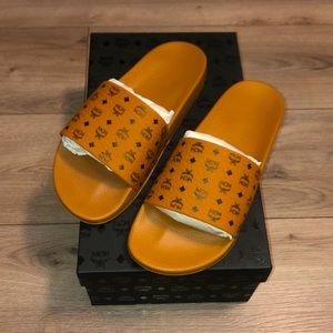 MCM Monogram Slides Cognac